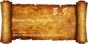 Bereczky István névjegykártya