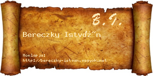 Bereczky István névjegykártya